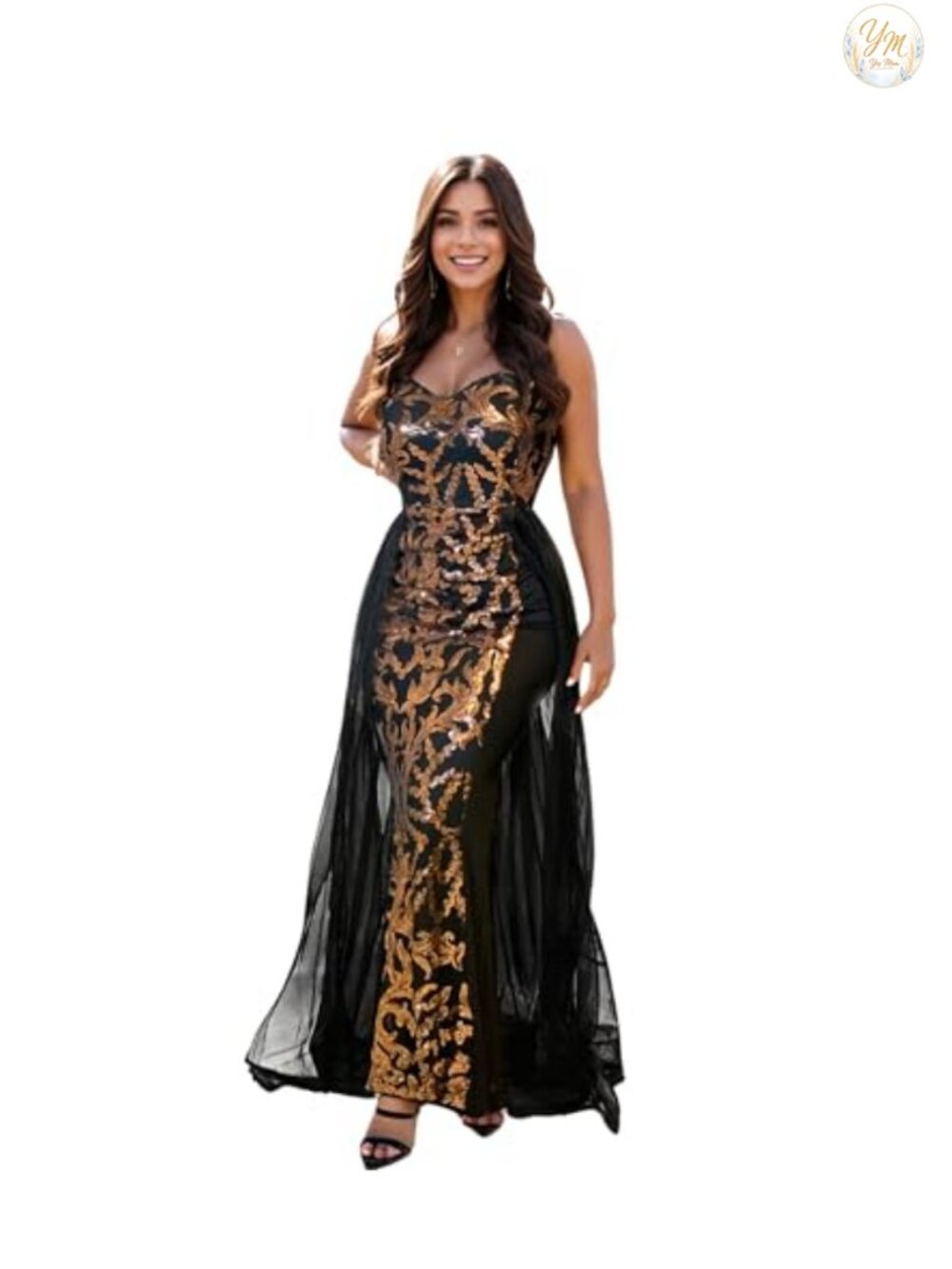 Sparkly Sequin Maxi Dress Spaghetti Strap Backless Party Club Evening